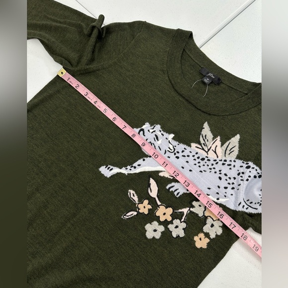 J.Crew Tippi Merino Wool Intarsia Cheetah Sweater Preppy Academia Quiet Luxury M - Picture 5 of 11